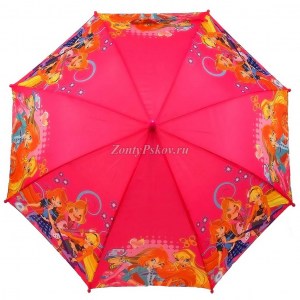 Детский розовый зонт Винкс, Rainproof, полуавтомат, арт.700-3